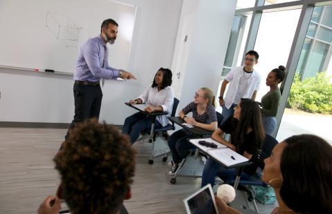 Professor Speaking to Students